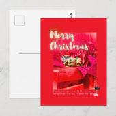 かわいいワインクリスマスの名言とリクガメ ポストカード (正面/裏面)