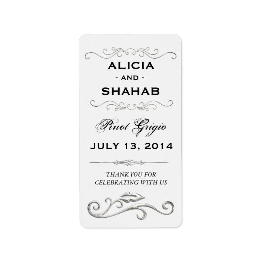 かわいいワインボトル結婚式の引き出物ラベルシール ラベル (正面)