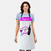 かわいいワインユーモア&テイスティングワおもしろいイパーソナライズされたイン エプロン (着用した状態)