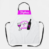 かわいいワインユーモア&テイスティングワおもしろいイパーソナライズされたイン エプロン (正面)