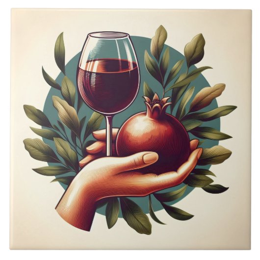 かわいいワイン好きの人が家業を作る タイル (正面)