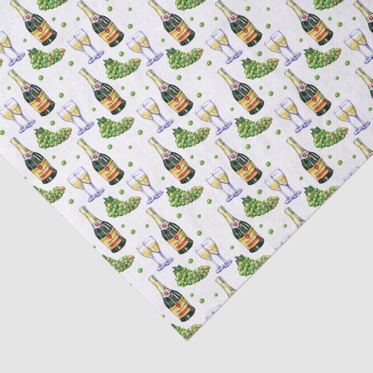 かわいいワイン愛好家のタイル張りのパーティー 薄葉紙 (詳細)