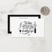 かわいいワイン愛好家ワードアート ノートカード (正面/裏面インサイチュ)