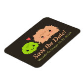 かわいいワサビとジンジャーの結婚式デートを保存 マグネット (左側)