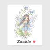 かわいいワスレナグサの妖精イラスト シール (シート)