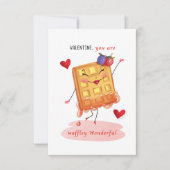 かわいいワッフルキャラクタースモールバレンタ伝統的イン 招待状 (正面)