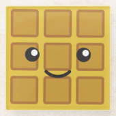 かわいいワッフル ガラスコースター (正面)