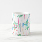 かわいいワニとミュージカル楽器。ウォーターコル コーヒーマグカップ (中央)