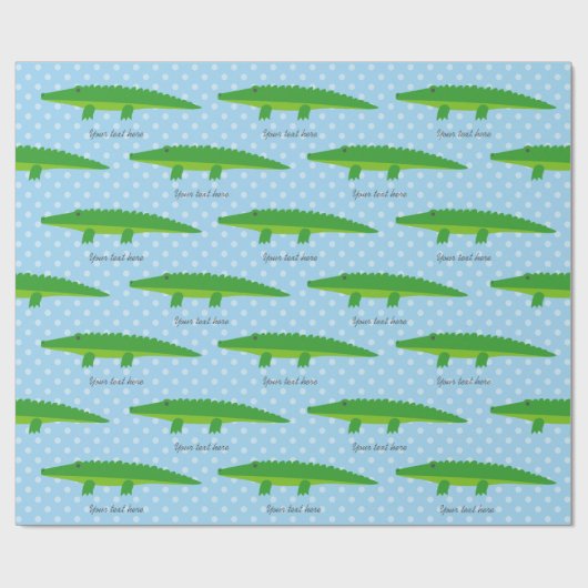 かわいいワニのわに水玉模様の包装紙 ラッピングペーパー (フラット)