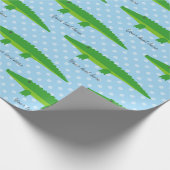 かわいいワニのわに水玉模様の包装紙 ラッピングペーパー (角)