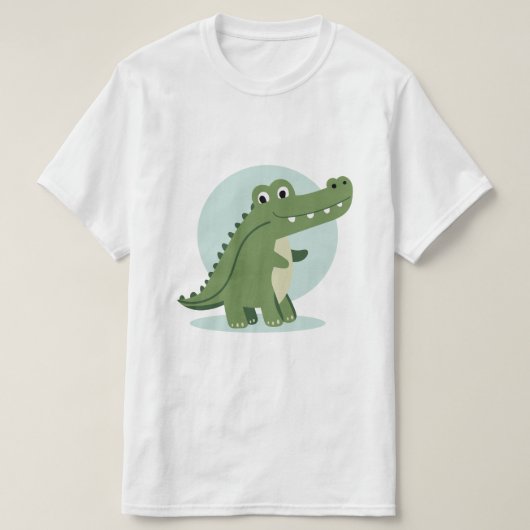 かわいいワニのキャラクター Tシャツ (デザイン正面)