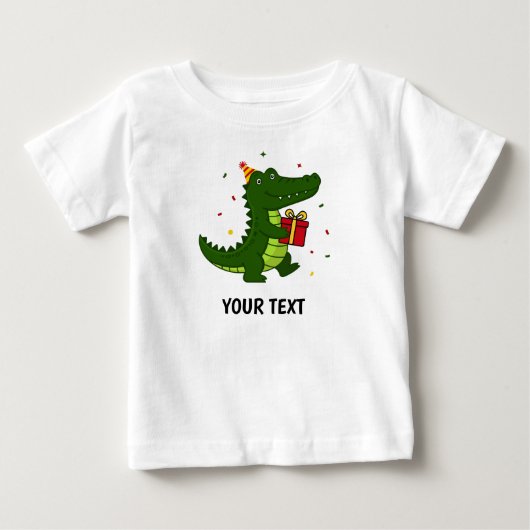 かわいいワニのギフト ベビーTシャツ (正面)