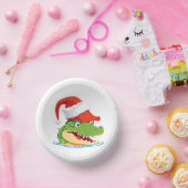 かわいいワニのクロコダイルクリスマスサファリサンタ ペーパーボウル (パーティー)
