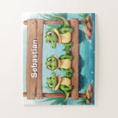 かわいいワニのパーソナライズされた子ども ジグソーパズル (縦)