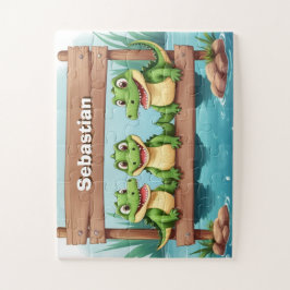 かわいいワニのパーソナライズされた子ども ジグソーパズル