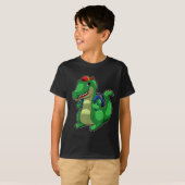 かわいいワニのリュックサック 学校に戻る 面白いクロコダイル バッグ Tシャツ (正面フル)