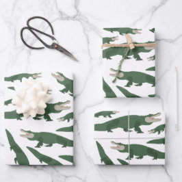 かわいいワニのワニ ラッピングペーパーシート