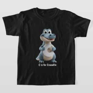 かわいいワニの子供用Tシャツ|CはワニのC Tシャツ