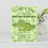 かわいいワニの少年誕生パーティー 招待状 (スタンド正面)