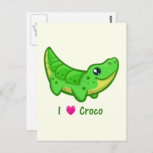 かわいいワニ愛のかわいいの子ども ポストカード (正面/裏面)