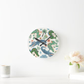 かわいいワニ ラウンド壁時計 (ホーム)