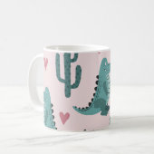 かわいいワニ、ヴィンテージワニのパターン。 コーヒーマグカップ (正面左)