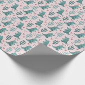 かわいいワニ、ヴィンテージワニのパターン。 ラッピングペーパー (角)