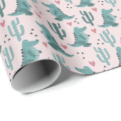 かわいいワニ、ヴィンテージワニのパターン。 ラッピングペーパー (ロールコーナー)