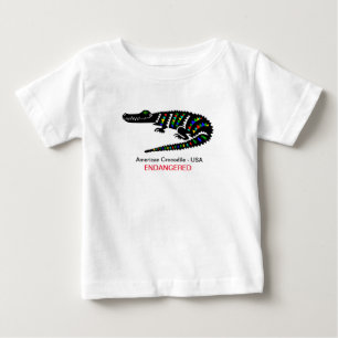 かわいいワニ – 絶滅危惧動物グラフィック –  ベビーTシャツ
