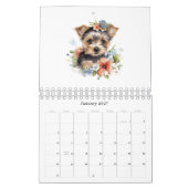 かわいいワンちゃんペット水彩花 カレンダー (1月 2027)