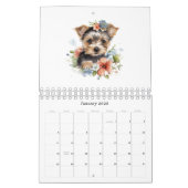 かわいいワンちゃんペット水彩花 カレンダー (1月 2026)