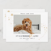 かわいいワンダーファーライフペットフォトクリスマス シーズンカード (正面/裏面)