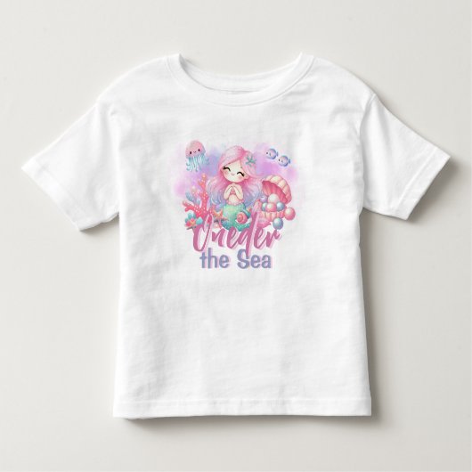 かわいいワンダー・ザ・シー キッズ誕生日Tシャツ トドラーTシャツ (正面)