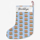 かわいいワンバット漫画イラスト スモールクリスマスストッキング (裏面)