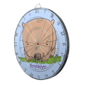 かわいいワンバット漫画イラスト ダーツボード (正面右)