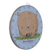 かわいいワンバット漫画イラスト ダーツボード (正面左)