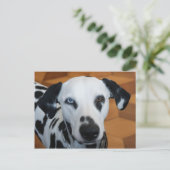 かわいいワンブルーアイダルマチアン犬 ポストカード (スタンド正面)