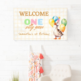 かわいいワン間抜けガース1歳の誕生日パーティー 横断幕