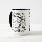 かわいいワードアート雪だるま マグカップ (正面左)