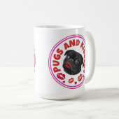 かわいいワードプレイパグとキス コーヒーマグカップ (正面右)