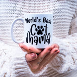 かわいいワールド最高のの猫ママ1フォトポープリント コーヒーマグカップ<br><div class="desc">かわいい「猫ママ」デザインに猫の前刷りと猫好きのプレゼント写真1枚。</div>