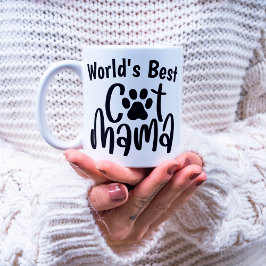 かわいいワールド最高のの猫ママ1フォトポープリント コーヒーマグカップ