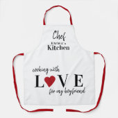 かわいいヴァレンティーンズデイラブハートカスタムガールフレンド エプロン (正面)