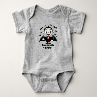 かわいいヴァンパイアの少年 ハロウィンベクターアート ベビーボディスーツ
