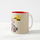 かわいいヴァンパイアガールとキャッスル幽霊のよく出るハロウィーン ツートーンマグカップ (正面右)