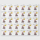 かわいいヴァンパイアガールとキャッスル幽霊のよく出るハロウィーン ラッピングペーパー (フラット)