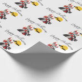 かわいいヴァンパイアガールとキャッスル幽霊のよく出るハロウィーン ラッピングペーパー (角)