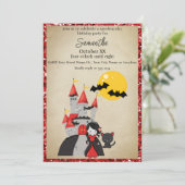 かわいいヴァンパイアガールとキャッスル幽霊のよく出るハロウィーン 招待状 (スタンド正面)