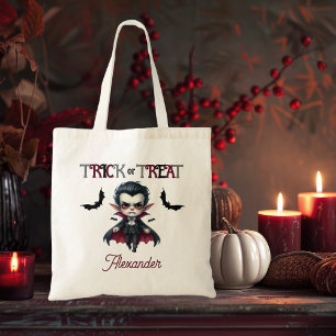 かわいいヴァンパイアキッドトリックまたはトリートハロウィーン トートバッグ