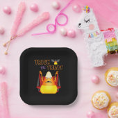 かわいいヴァンパイアキャンディーコーンハロウィーンのトリックまたは治療 ペーパープレート (パーティー)